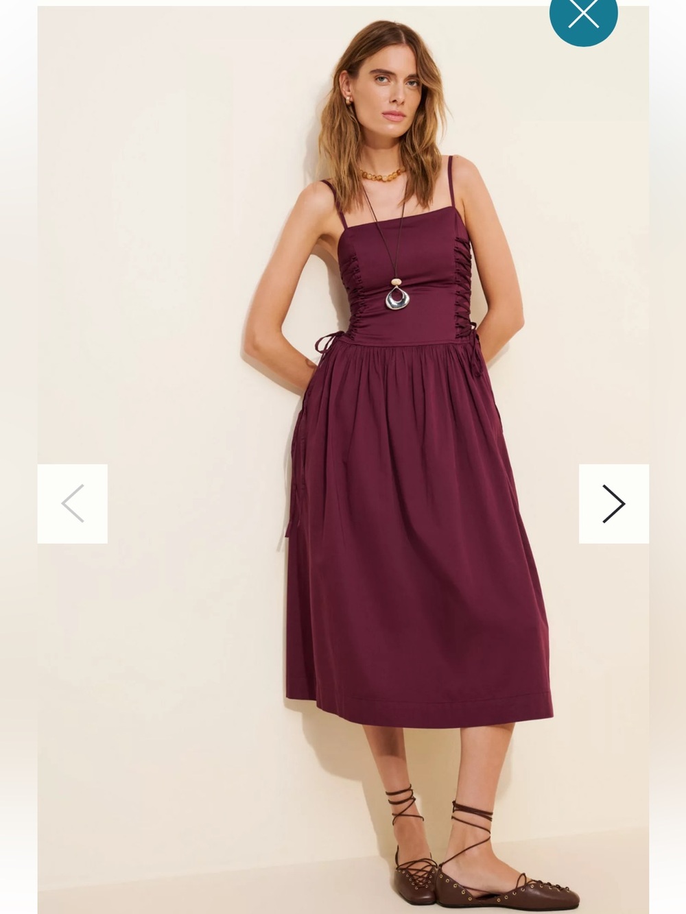 Damson Madder Angelina cotton satin dress size 6